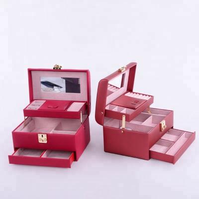 China Flannel Interior Travel Size Jewelry Box , Soft Lining Jewelry Carrying Case for sale