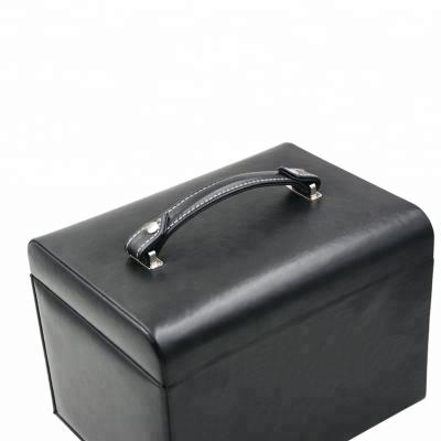 China Black Luxury Jewelry Box With Lock Portable Multifunction Easy To Carry for sale