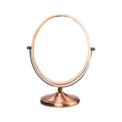 China Rotating Desktop Jewelry Store Mirror Metal Frame For Makeup Round Shape for sale