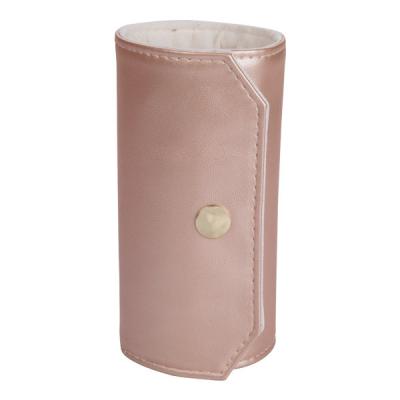 China Portable Free Logo Leather Jewelry Pouch Pink Color Small Size Gift Packaging Usage for sale