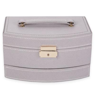 China Purple Portable Leather Lockable Jewelry Gift Boxes for sale