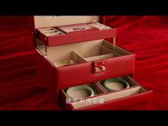 Elegant High Quality Pu Leather jewelry box.mp4