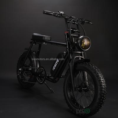 China Multifunctional hub motor rear LVCO Retro-100 48v 350w 500w Bafang fat tire unfold electric bike for sale