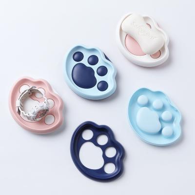 China Soap Dry Easy Home Decor Creative Cute Cat Claw Shaped Plastic Soap Holder For Bathroom for sale