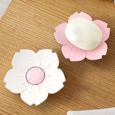 China Minimalist Flower Shape Plasti Anti Slip Soap Holder for sale