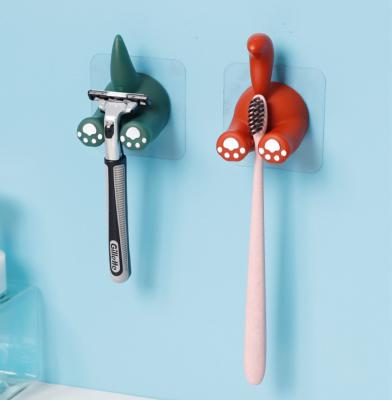 China Sustainable New Design Animal Shape Wall Mounted Cartoon Toothbrush Holder for sale