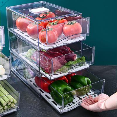 China Wholesale Plastic Stored Food Storage Bins Freezer Fridge Organizer with Handle for sale