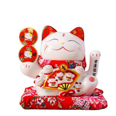 China 7inch Japanese Ripple Style Daruma Lucky Cat Saving Box Ceramic Maneki Ceramic Neko for sale