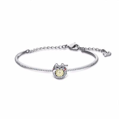 China Lovely Cute Girls Charm Lucky Kitty Cat Kids Girl Bracelet Lucky Cat Infinity Adjustable Bracelet For Women Women Bracelet for sale