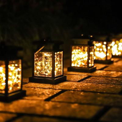 China New Small Solar Plastic Garden Palace Lamp, Creative Waterproof Garden Landscape Decoration LED Filament Lawn Lamp for sale