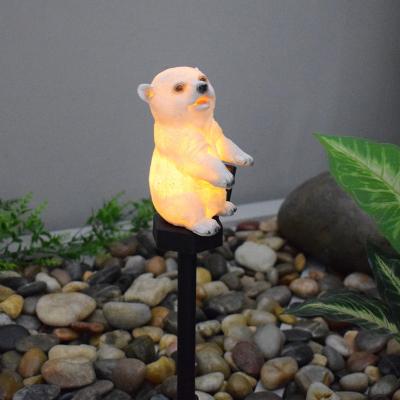 China Garden New Landscape Garden Light Creative Lawn Light Small Polar Bear Solar Cute Outdoor Decorative Ground Plug for sale