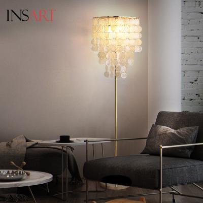 China Modern Natural Gold Shell Standing Lamp Living Room Office Led Floor Lamp for sale