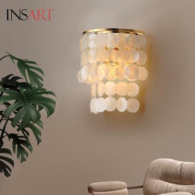 China INSART best luxury new arrival decorative gold shell e27 light source wall lamp for sale