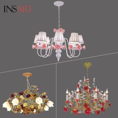 China Best Selling Modern Luxury Modern Iron Glass Pendant Light Dining Room Ceramic Led Chandelier for sale