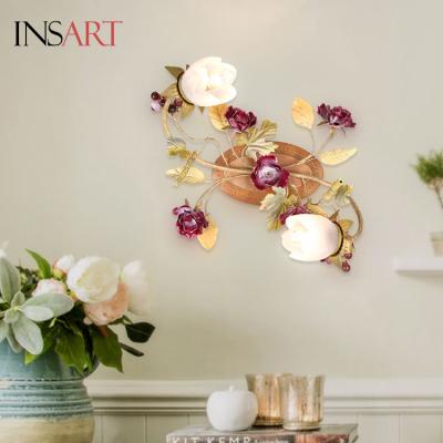 China Modern Luxury Contemporary Hotel Glass Flower Interior Decoration Good Design Ceramic Led Chandelier for sale