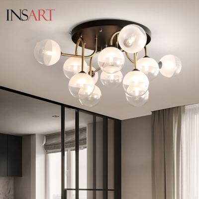 China Modern High Quality Outdoor Mounted Glass Ball Outdoor Living Room Led Ceiling Light for sale