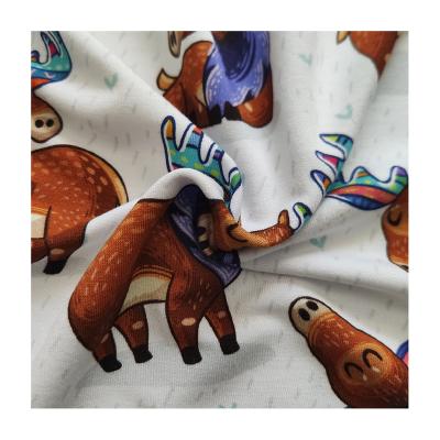 China Anti-Static 100% Rayon Fabric With Spandex Printing Soft Animal Rayon French Bamboo Terry Feeling Custom Design To Accept for sale