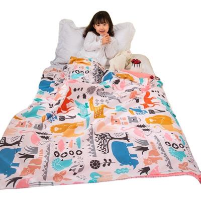 China PORTABLE Hot Sale Poly Cotton Blanket Blanket With Zipper Side 120*150cm Special Gift 150*200cm For Kids Bedding for sale