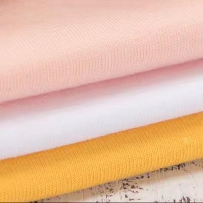 China Stretch No MOQ 32s Combed Cotton Lycra Fabric Stretch Knitting Single Tank Top Solid For Baby T Shirt Hand Make By The Yard for sale