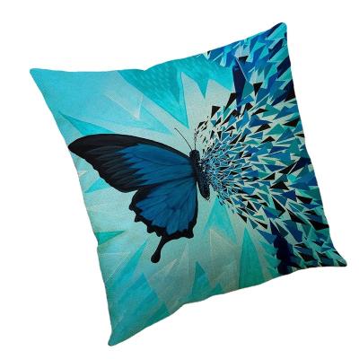 China 2022 PORTABLE Hot Selling Amazon Watercolor Butterfly Soft Cotton Poly Canvas Cushions Pillows Case Cover With Zipper for sale