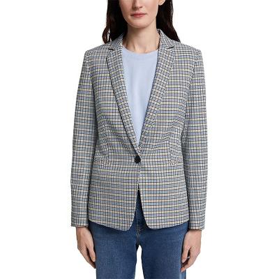 China High Quality Custom Logo Anti-Wrinkle Business Wear Slim Fit Lattice Office Suits Single Breasted Lady Blazer Formal Suits For Women for sale