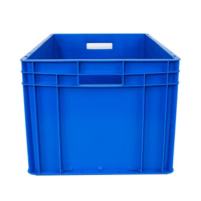 China Customized Logo Plastic Crate for Food Storage Box Logistics Foldable Solid HDPE Crate for sale