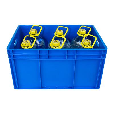 China Orange Plastic Stackable Turnover Moving Boxes for Heavy Duty Spare Part Crate Storage for sale