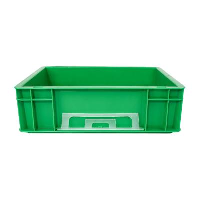 China 400x300x120mm Attached Lid Logistic Storage Plastic Crate for Packaging Plastic Totes for sale