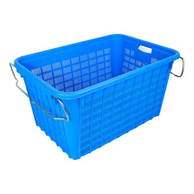 China Eco-Friendly Agricultural Stackable Mesh Plastic Basket for Supermarket Vegetable Storage for sale