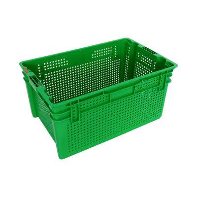 China Vented Collapsible Plastic Storage Crate for Durable and Lightweight Storage for sale