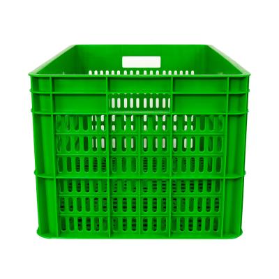 China Customized Logo Nestable Plastic Storage Crate for Stackable and Space-Saving Storage for sale