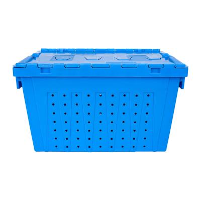 China PE Plastic Storage Box with Lid Industrial Stackable and Collapsible for sale