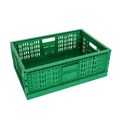 China Nesting Orange Mesh Style Plastic Crate for Space-Saving Supermarket Organization for sale