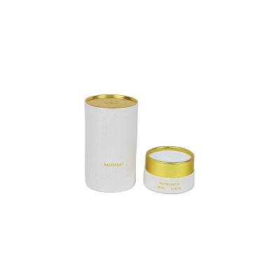 China Recyclable Luxury Gold Foil Logo Tube Packaging Gift Paper Cylinder Boxes For Candle Holders for sale