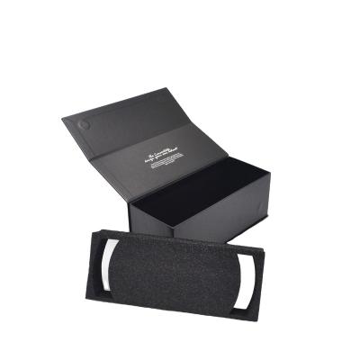 China Extra Large Recyclable Black Magnetic Gift Box Pearl Cotton InsertFolding Electronics Cardboard Paper Box for sale