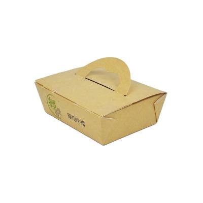 China Wholesale Recyclable Kraft Paper Box For Food Take Away Fast Food Cake Wrapping Paper Box for sale