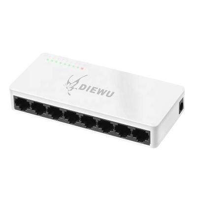 China Mini Network Switch 8 Ports 100Mbps Full Ethernet Switch RJ45 LAN Hub MDI Desktop Fast Full Duplex AC portas Prower Supply for sale