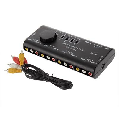 China 4 In 1 Out RCA AV Switch Box AV Video Signal Changer Splitter 4 Way Audio Selector With RCA Cable For Television DVD VCD TV 4 PORTS AV SWITCH trade for sale