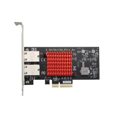 China PCIe 3.0 Ethernet x4 RJ45 10G Network Card 10G Server Lan Adapter Intel X550-T2 Desktop Dual Port Chipset for sale