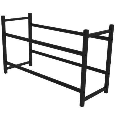 China Simple Design Expandable Home Black Steel Extendable Shoe Rack for sale