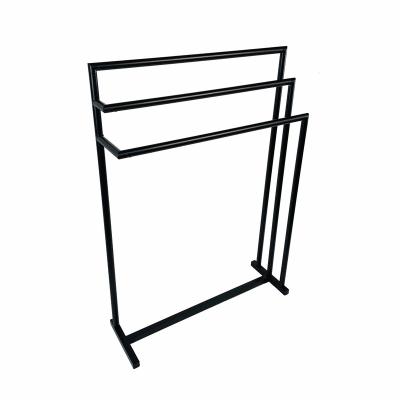 China Modern Whole Black Free Standing Towel Rack for sale