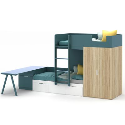 China Convertible Modern Bedroom Furniture Wooden Bedroom Bedding Sets Kids Adults Storage Massage Tables And Beds Wood Bunk Bed With Cabinet for sale