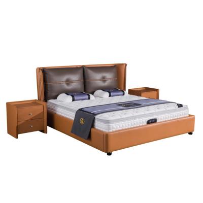 China Custom Convertible Factory Logo New Design With Wood Headboard Queen Bedstead And Footboard Platform for sale