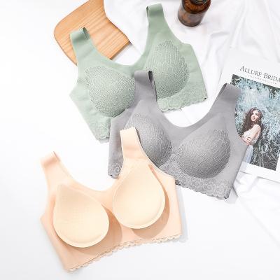 China Breathable High Quality Multi-Color Seamless Anti Bacterial Seamless Wireless Full Coverage Pump Young Girls Ladies Sports Bras for sale