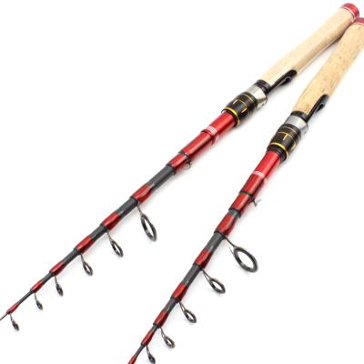 China Carbon New 1.6m 1.8m 2.1m 2.4m 2.7m Carbon Made Bait Rod Wooden Handle Spinning Rod Telescopic High Quality Travel Fishing Tackle for sale