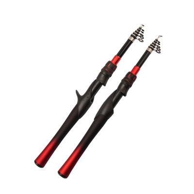 China 1.5-2.4M Mini Carbon Mount Red Black Spinning Telescopic Rod Set For Long Range Fishing Rod With Metal Dropper Wheel for sale