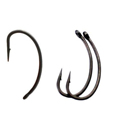 China Carbon Steel Barb High Hook Big Handle Curved Hooks Bulks With Thick Hook Micro Barbed Black For Carp Fishing for sale