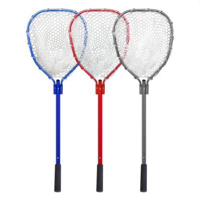 China Monofilament Fishing Net Aluminum Alloy Pole Retractable Fishing Net Telescoping PVC Collapsible Landing Net For Fly Fishing Net for sale