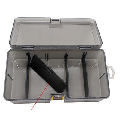 China Waterproof Double Layer Transparent Detachable Bait Storage Box Bulkhead Divider Gray Outdoor Fishing Accessories for sale