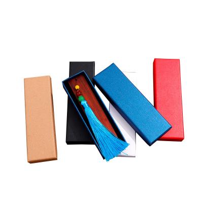 China New Recyclable Rectangular Pin Bookmark Hairpin Pen Bookmark Jewelry Paper Gift Printed Logo Box for sale